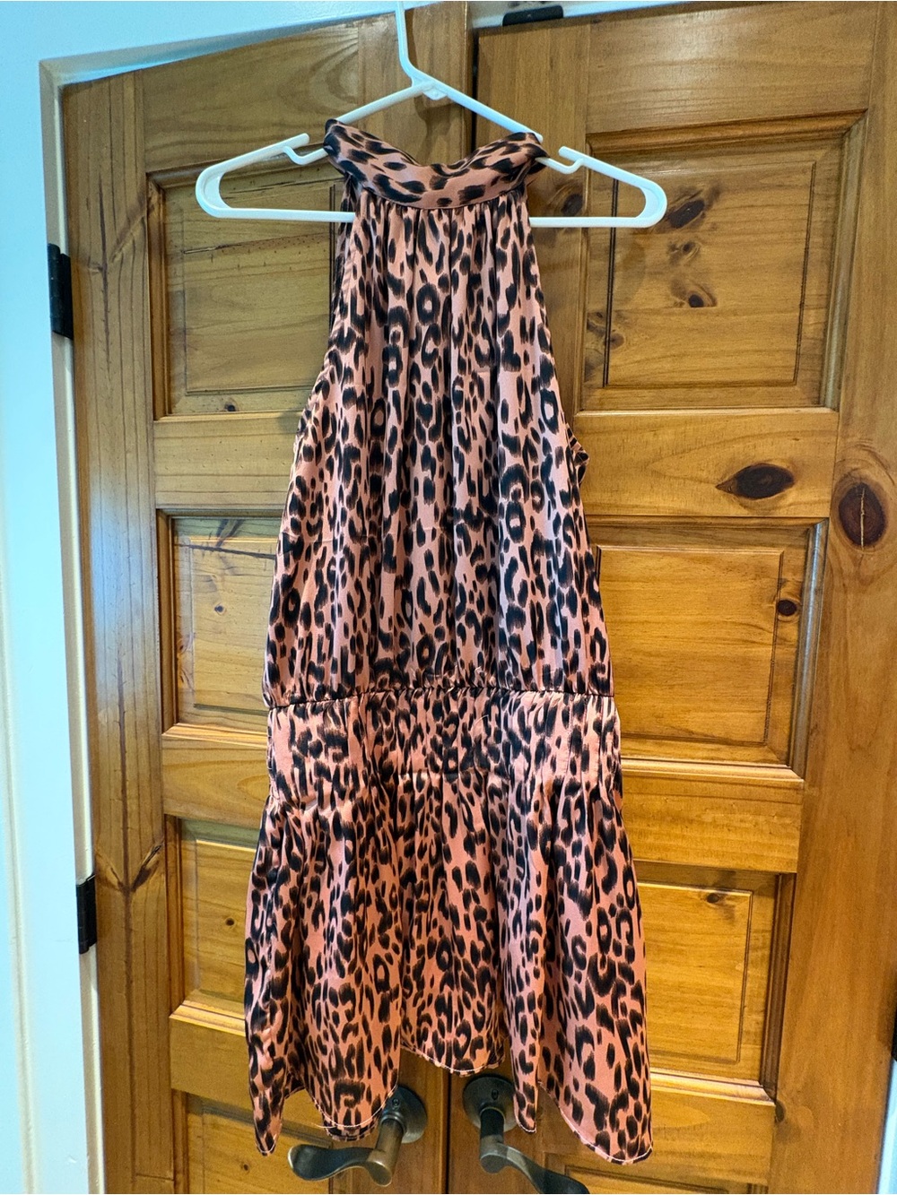 DO+BE Pink Leopard Halter Dress